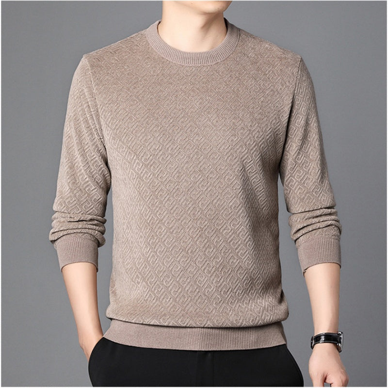 Pull à cou de cou de l'équipage pour hommes épaissis (50% de réduction)