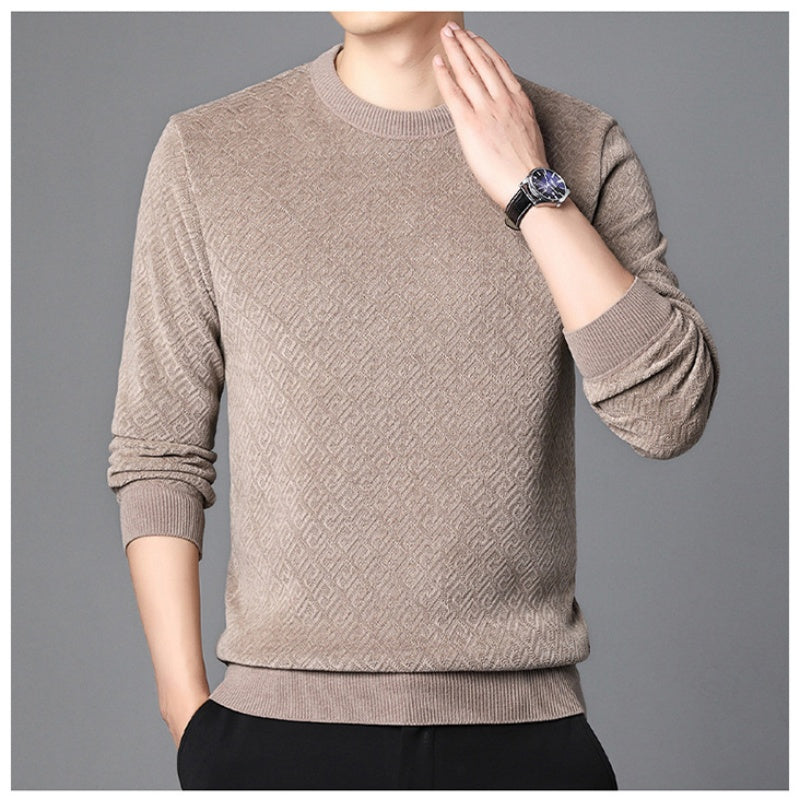 Pull à cou de cou de l'équipage pour hommes épaissis (50% de réduction)