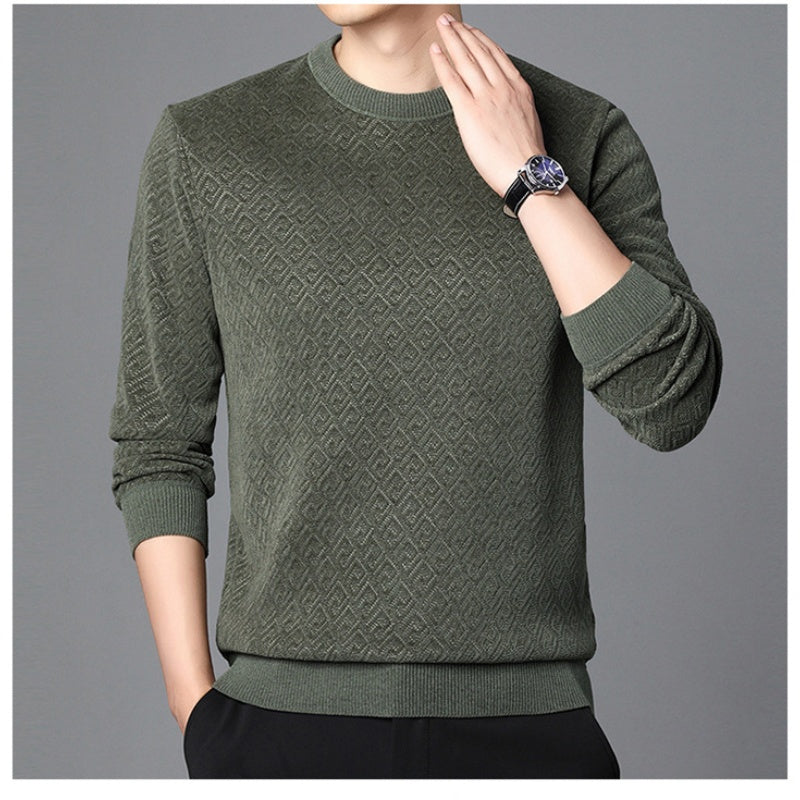 Pull à cou de cou de l'équipage pour hommes épaissis (50% de réduction)