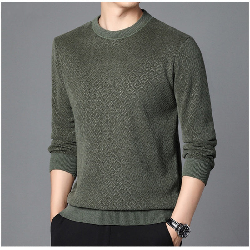 Pull à cou de cou de l'équipage pour hommes épaissis (50% de réduction)