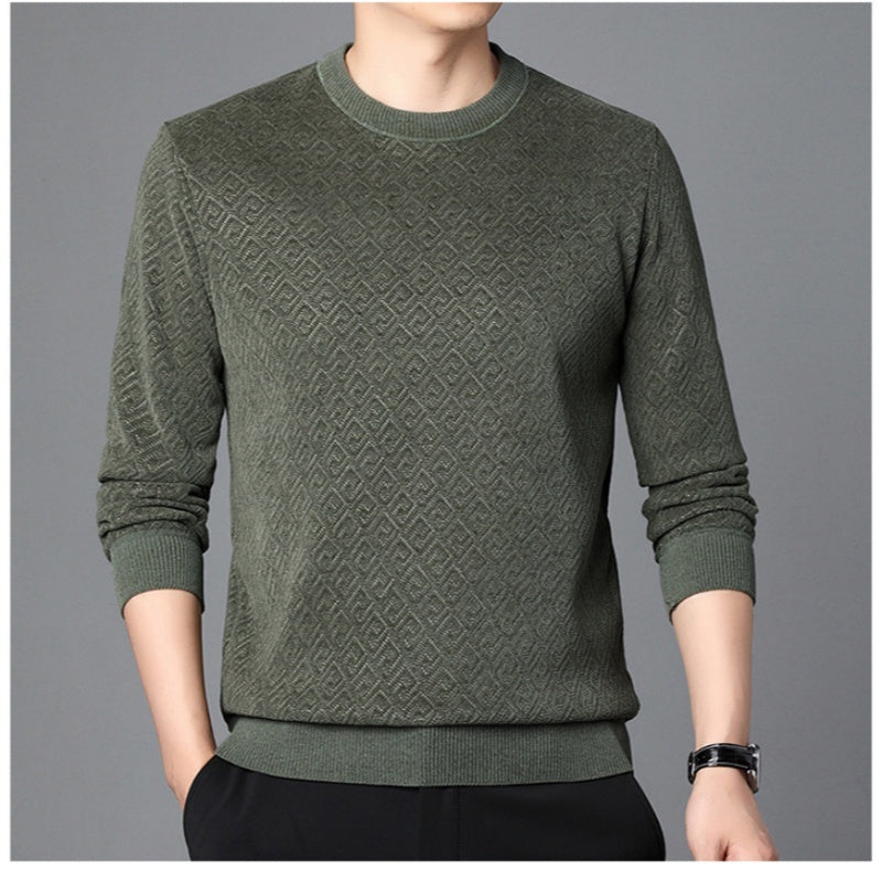 Pull à cou de cou de l'équipage pour hommes épaissis (50% de réduction)