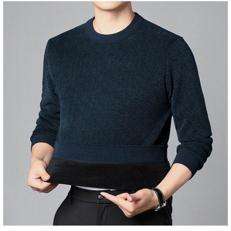 Pull à cou de cou de l'équipage pour hommes épaissis (50% de réduction)