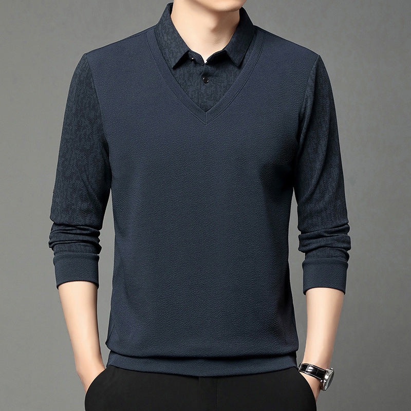 Men's Faux 2-Piece Long Sleeve Shirt(50% OFF)