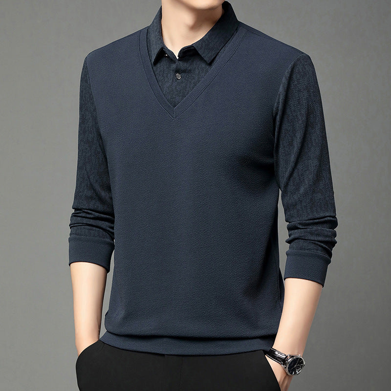 Men's Faux 2-Piece Long Sleeve Shirt(50% OFF)