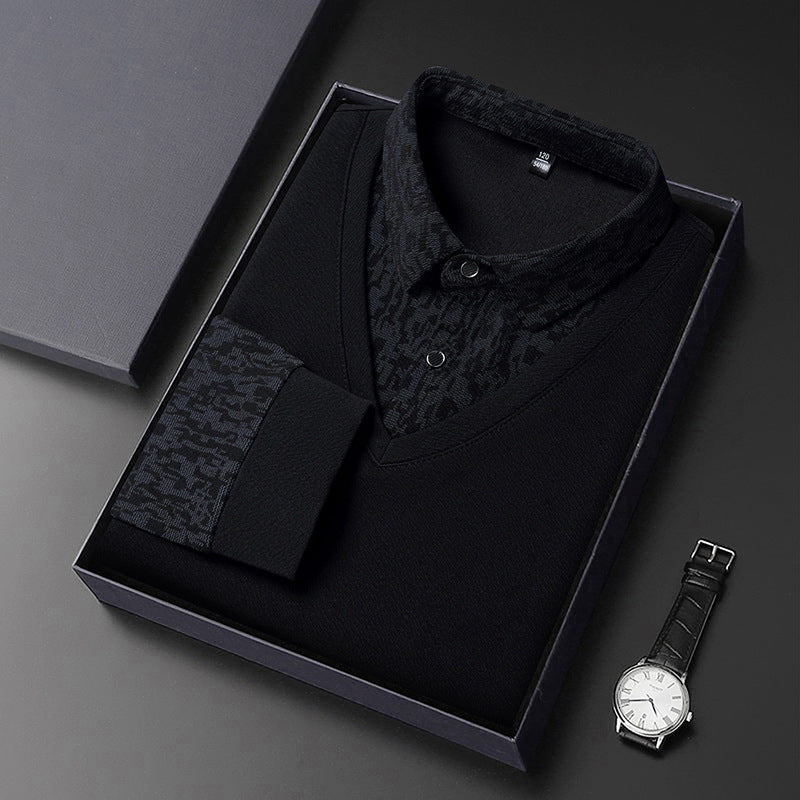 Men's Faux 2-Piece Long Sleeve Shirt(50% OFF)