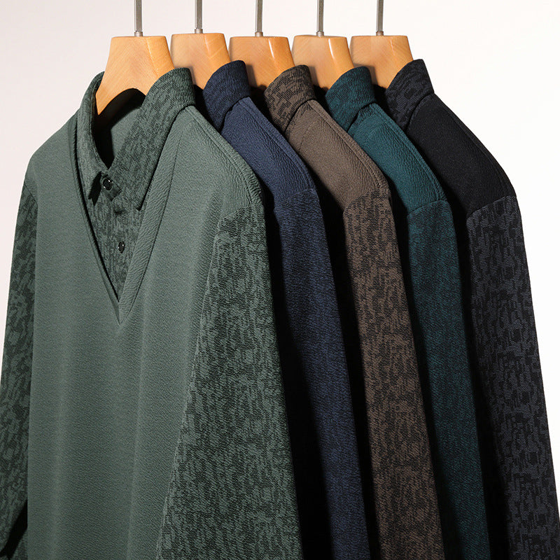 Men's Faux 2-Piece Long Sleeve Shirt(50% OFF)
