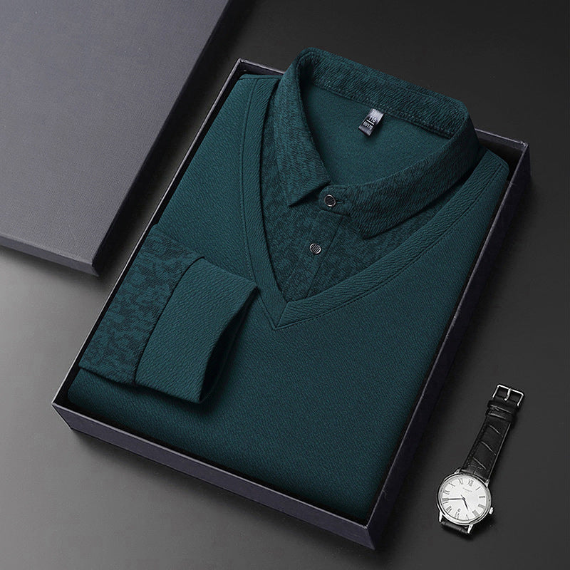 Men's Faux 2-Piece Long Sleeve Shirt(50% OFF)
