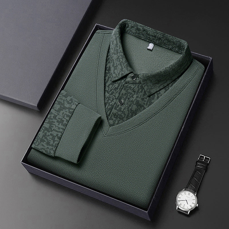 Men's Faux 2-Piece Long Sleeve Shirt(50% OFF)