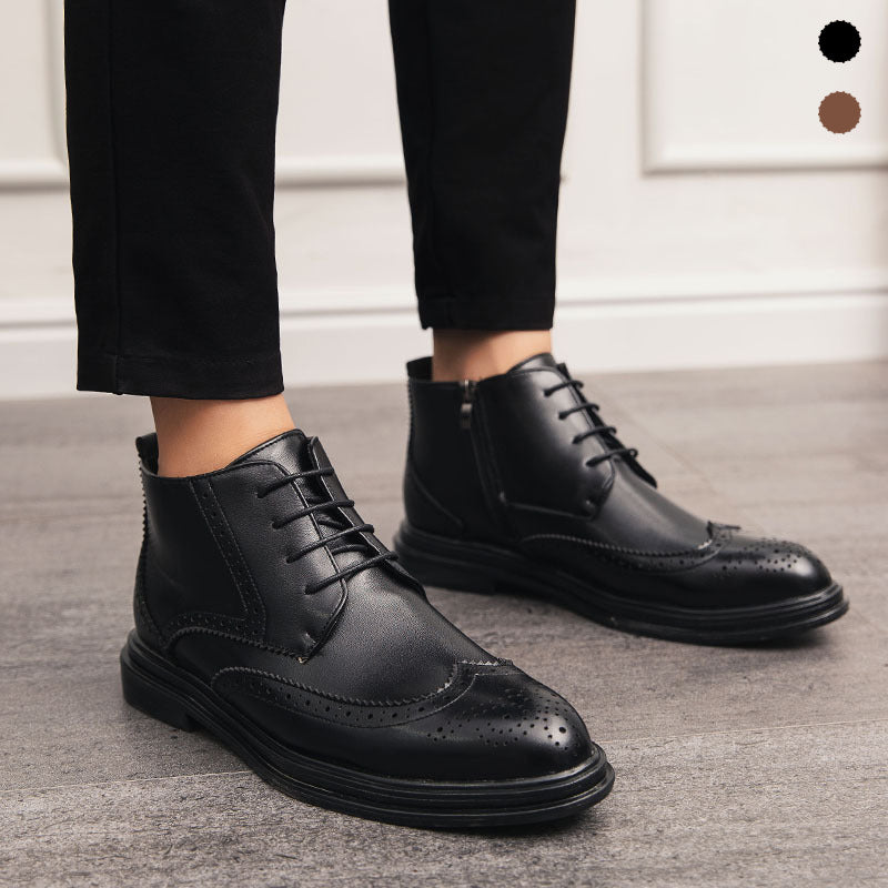 Men's Lace-Up Carved Wingtip Brogue Boots(50% OFF)