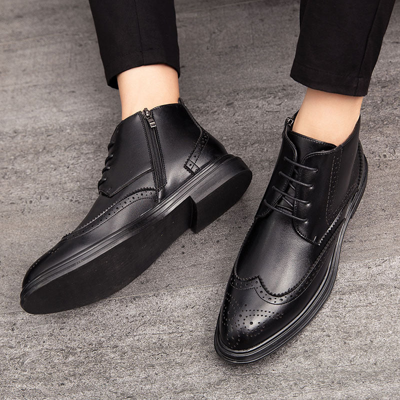 Men's Lace-Up Carved Wingtip Brogue Boots(50% OFF)