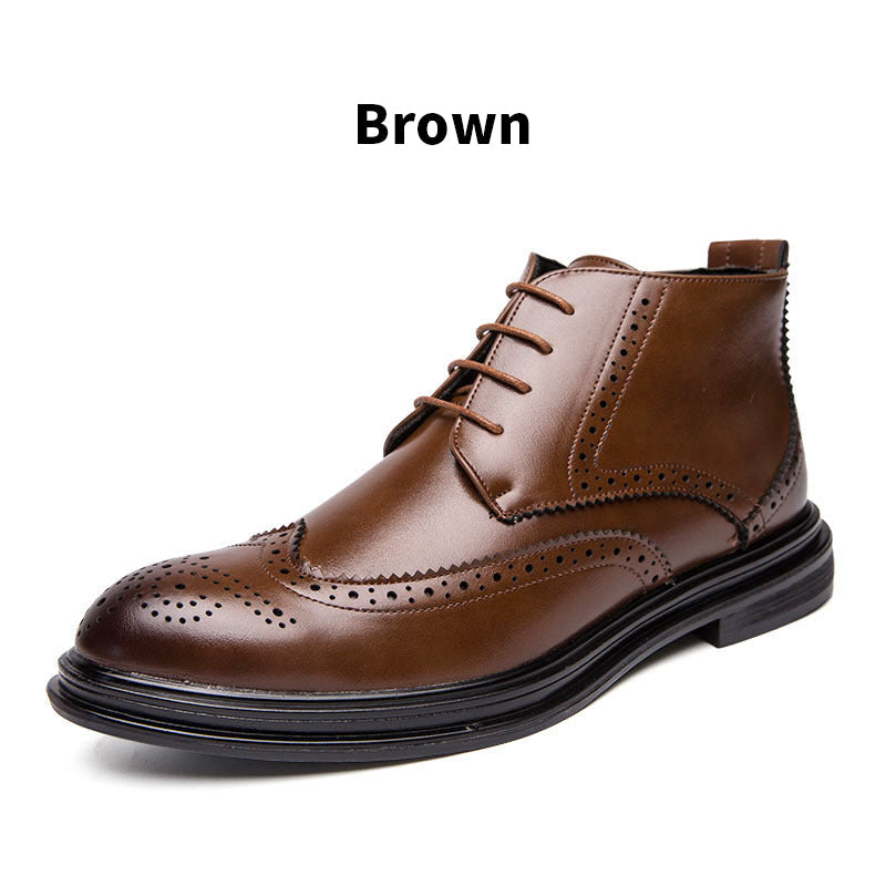 Men's Lace-Up Carved Wingtip Brogue Boots(50% OFF)
