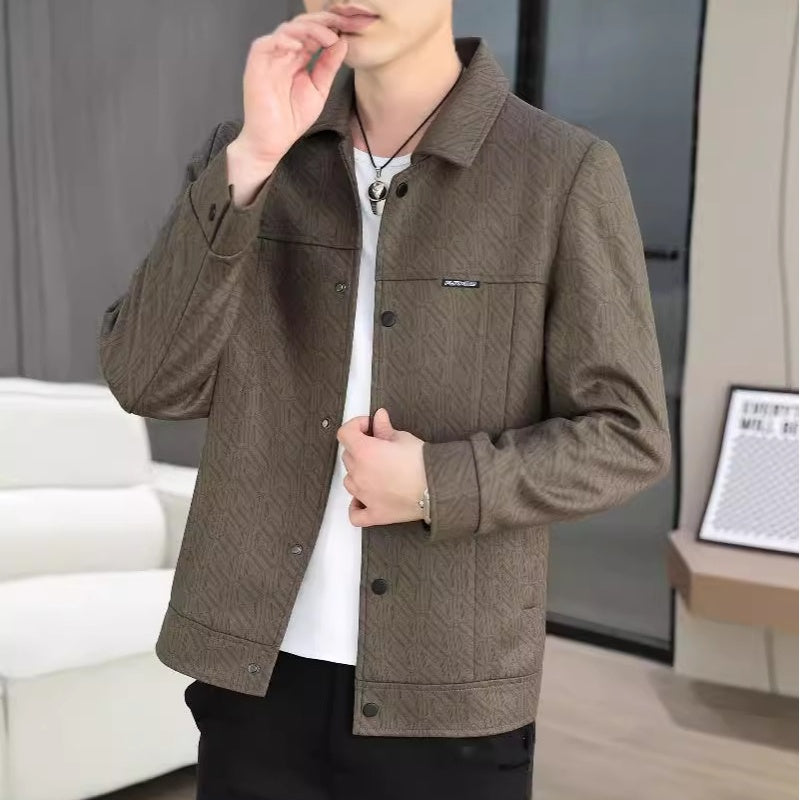 💖Men's Casual Button Down Lapel Jacket with Shoulder Pad