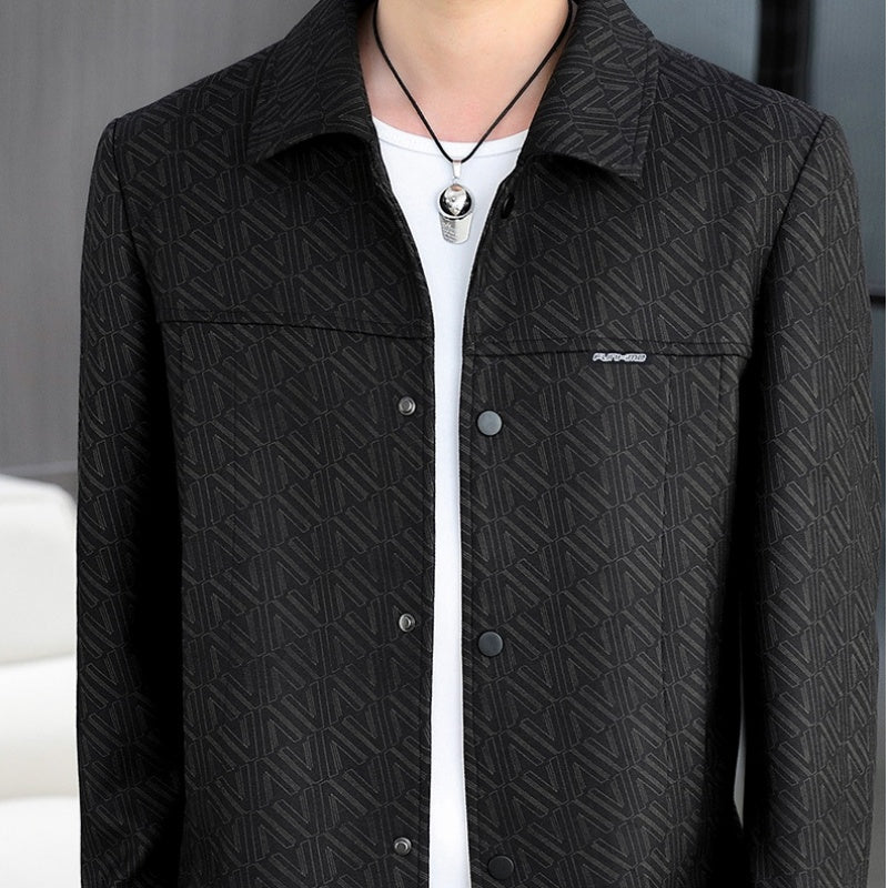 💖Men's Casual Button Down Lapel Jacket with Shoulder Pad