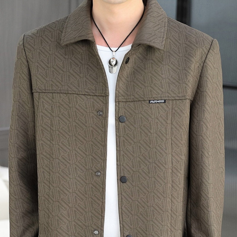 💖Men's Casual Button Down Lapel Jacket with Shoulder Pad