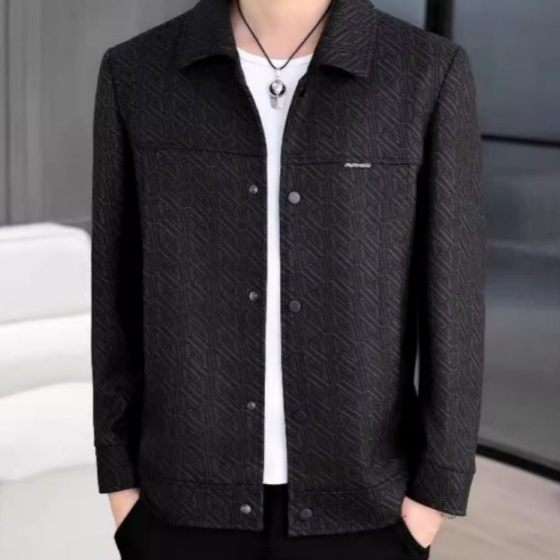 💖Men's Casual Button Down Lapel Jacket with Shoulder Pad
