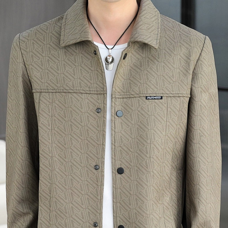 💖Men's Casual Button Down Lapel Jacket with Shoulder Pad