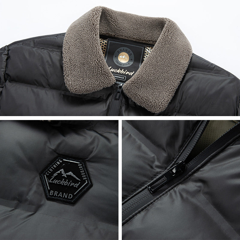 Veste rembourrée en coton à revers imperméable pour hommes (50% de réduction)