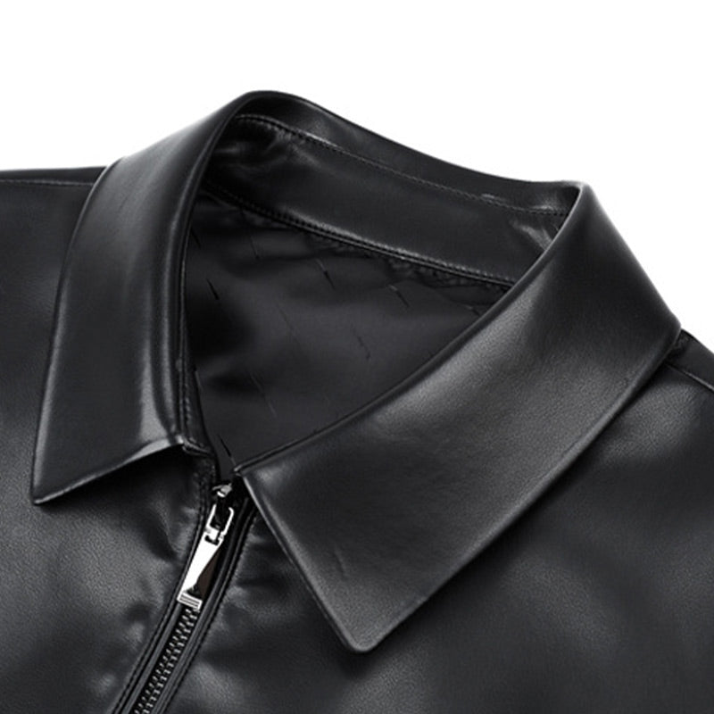 🎁Men's Classic PU Leather Jacket With Zipper Front(50% OFF)