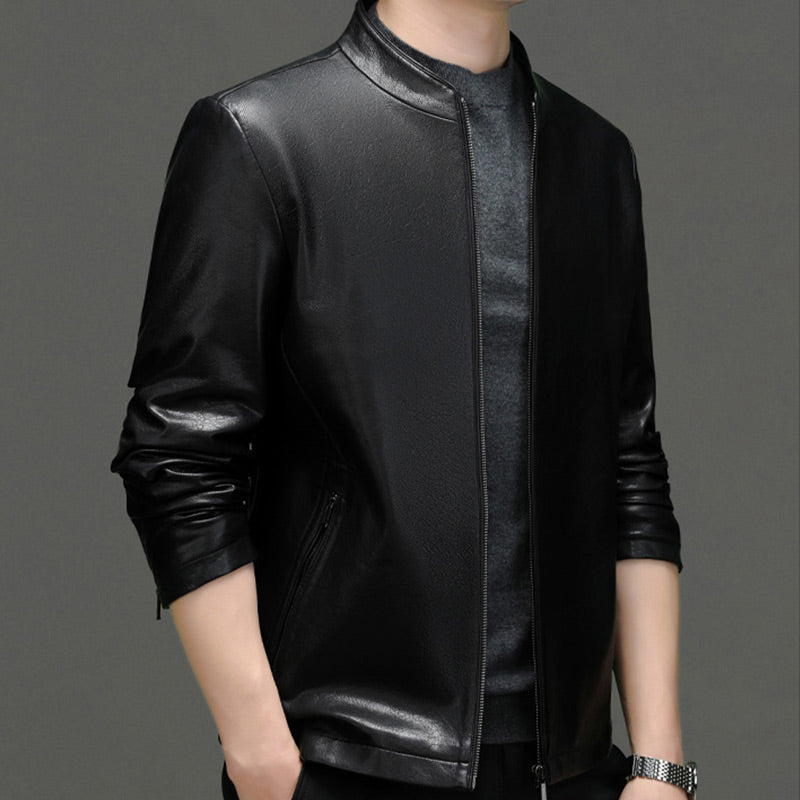 🎁Men's Classic PU Leather Jacket With Zipper Front(50% OFF)
