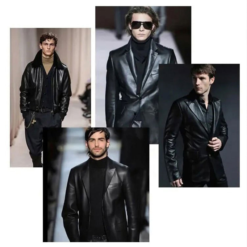 🎁Men's Classic PU Leather Jacket With Zipper Front(50% OFF)