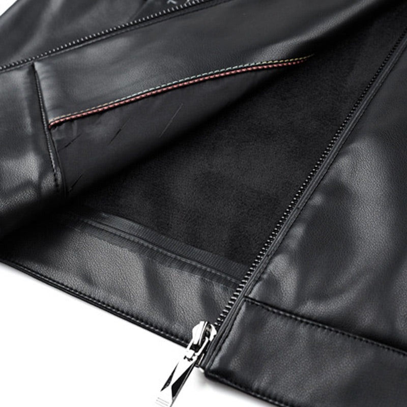 🎁Men's Classic PU Leather Jacket With Zipper Front(50% OFF)