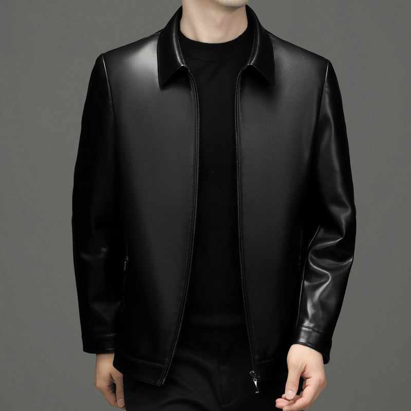 🎁Men's Classic PU Leather Jacket With Zipper Front(50% OFF)