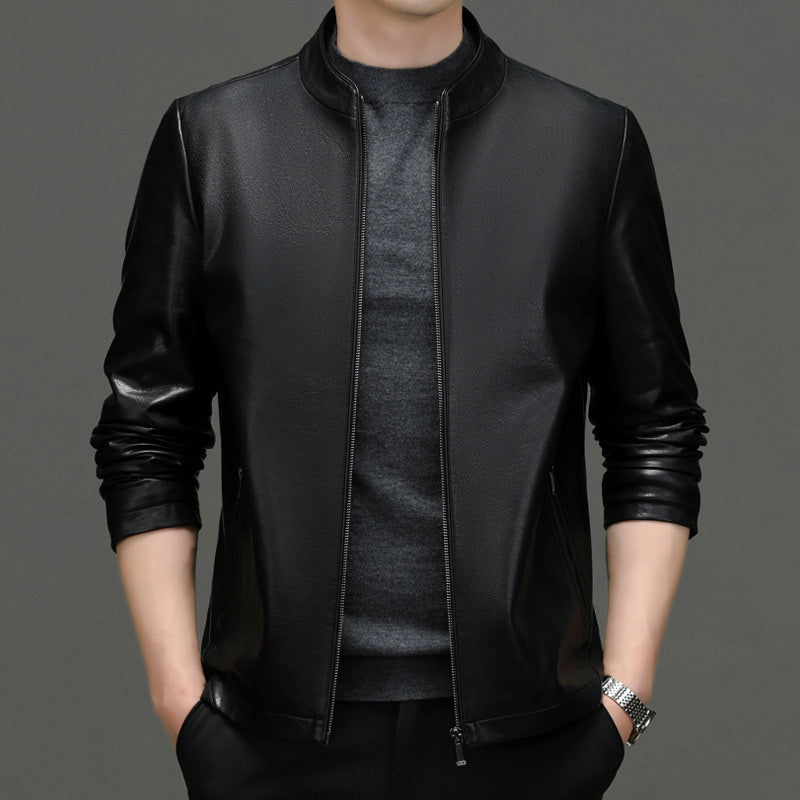 🎁Men's Classic PU Leather Jacket With Zipper Front(50% OFF)