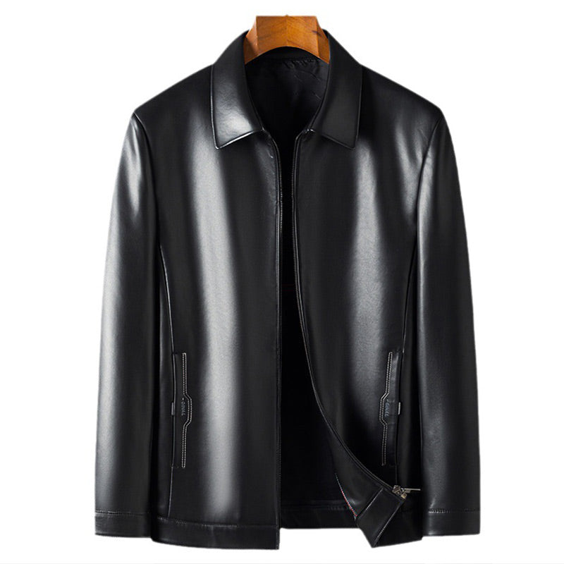 🎁Men's Classic PU Leather Jacket With Zipper Front(50% OFF)