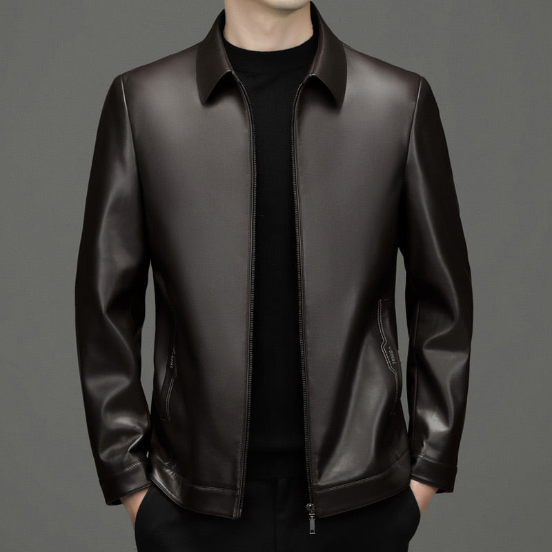 🎁Men's Classic PU Leather Jacket With Zipper Front(50% OFF)