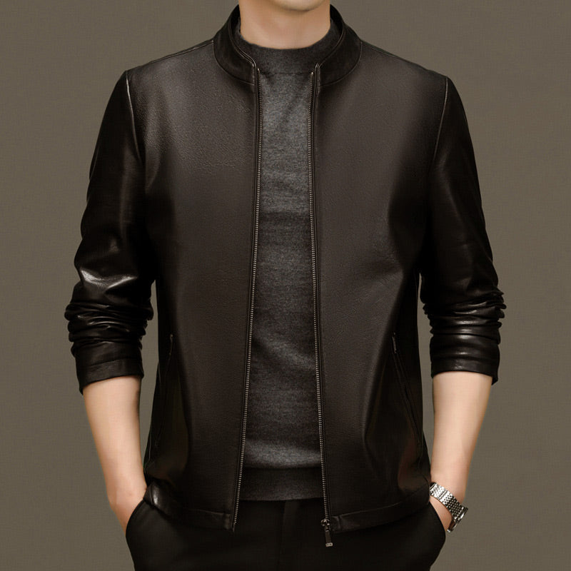 🎁Men's Classic PU Leather Jacket With Zipper Front(50% OFF)