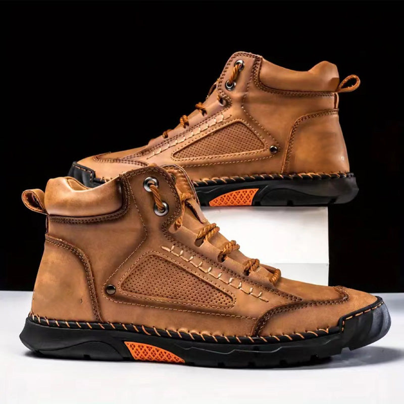 đ„Vente chaudeđ„Bottes Ă©lĂ©gantes pour hommes, cousues Ă la main, Ă semelle plate