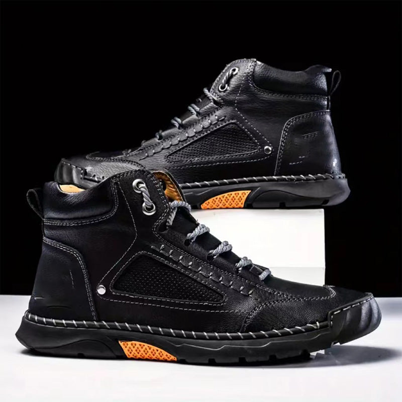 đ„Vente chaudeđ„Bottes Ă©lĂ©gantes pour hommes, cousues Ă la main, Ă semelle plate