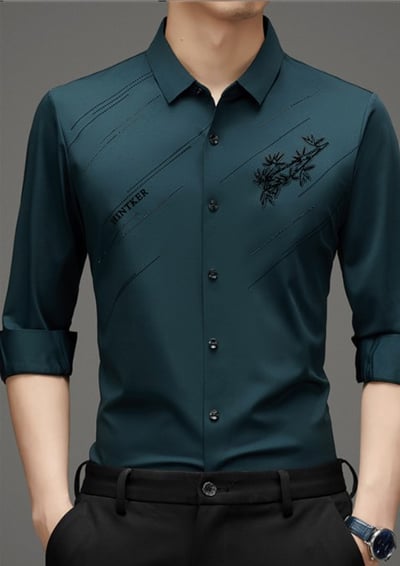 Men's Warm Anti-wrinkle Non-iron High Elasticity Padded Lined Shirt