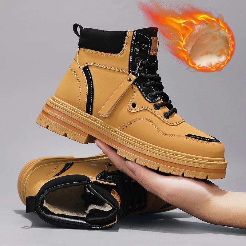 🔥Vente chaude🔥Bottes montantes à lacets en peluche pour homme (50 % de réduction)