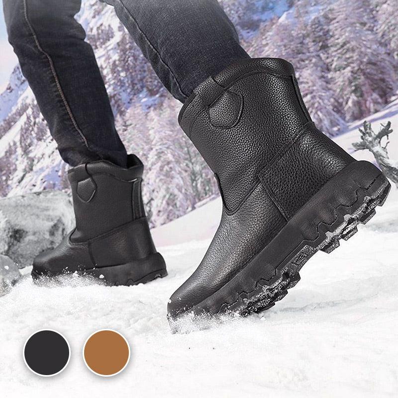 ❄️Offres spéciales d'hiver❄️ Bottes de neige chaudes en cuir avec doublure en peluche
