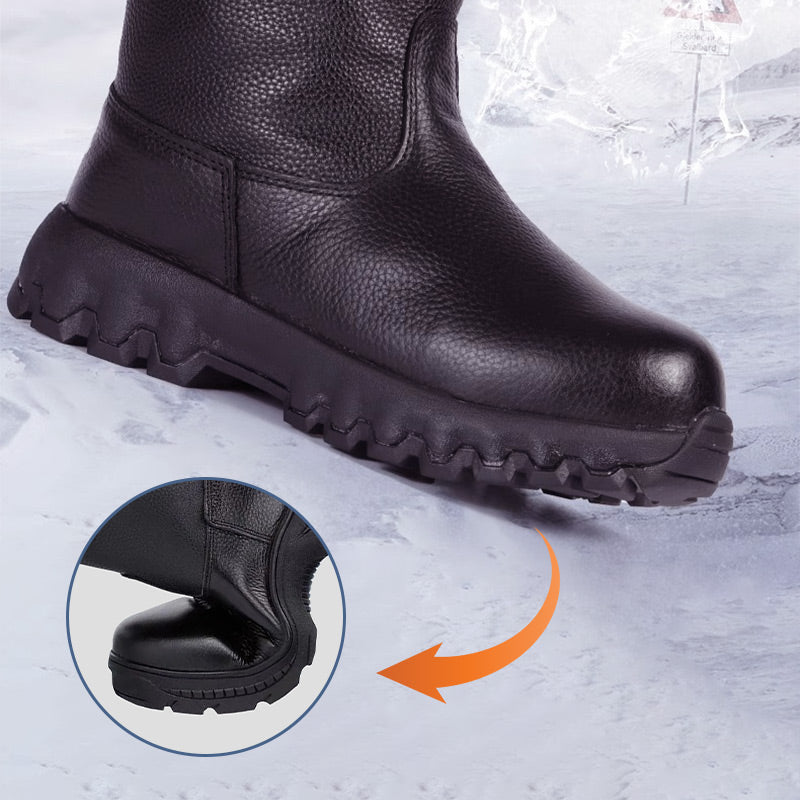 ❄️Offres spéciales d'hiver❄️ Bottes de neige chaudes en cuir avec doublure en peluche