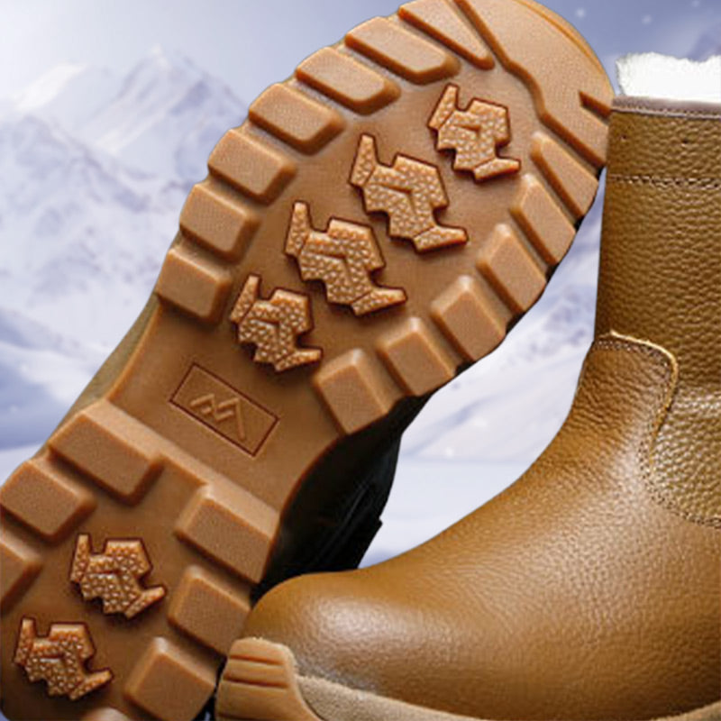 ❄️Offres spéciales d'hiver❄️ Bottes de neige chaudes en cuir avec doublure en peluche