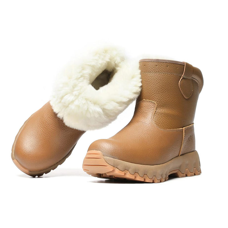 ❄️Offres spéciales d'hiver❄️ Bottes de neige chaudes en cuir avec doublure en peluche