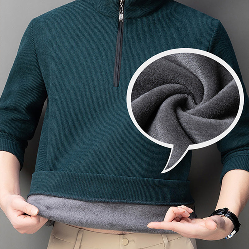 Men's Quarter Zip Pullover with Plush Lining - Buy 2 Get Free Shipping