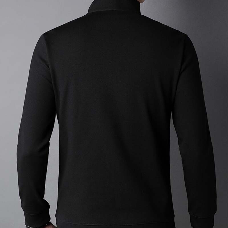 Men's Solid Half Zip Long-Sleeve Tops(50% OFF)