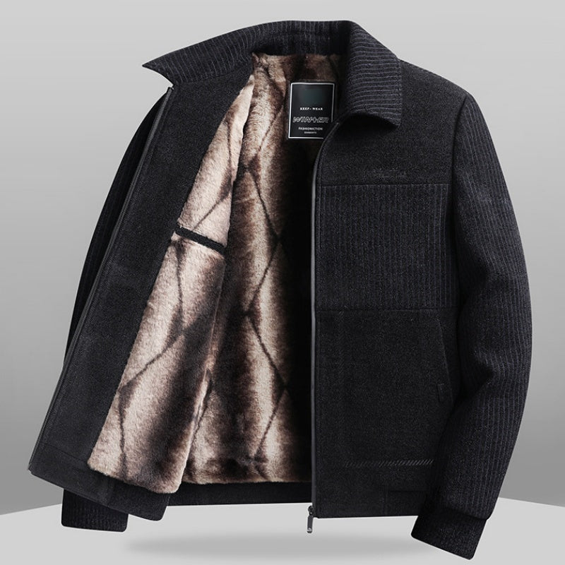 Veste chaude à la mode pour hommes avec fermeture éclair