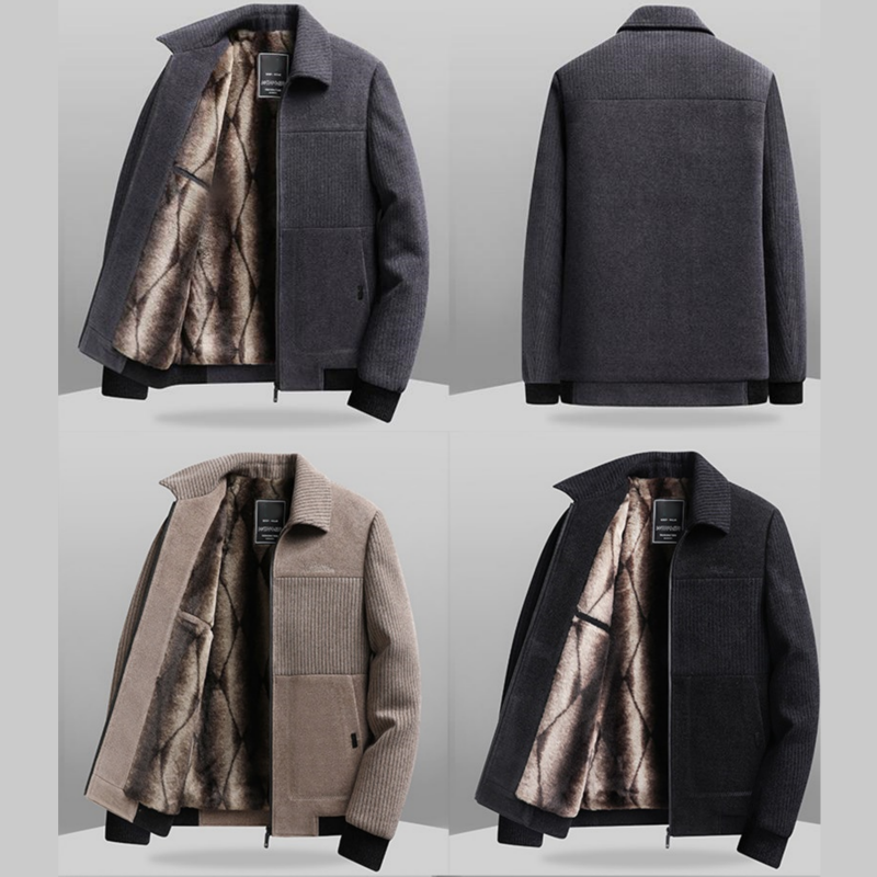 Veste chaude à la mode pour hommes avec fermeture éclair