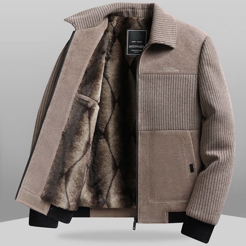 Veste chaude à la mode pour hommes avec fermeture éclair