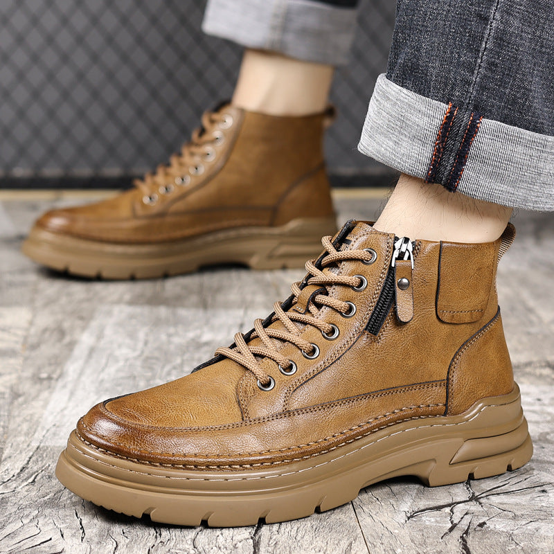 Bottes de cheville bordées de la peluche pour hommes (50% de réduction)