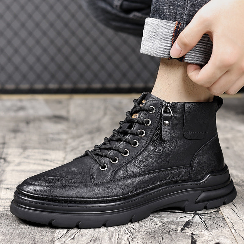 Bottes de cheville bordées de la peluche pour hommes (50% de réduction)