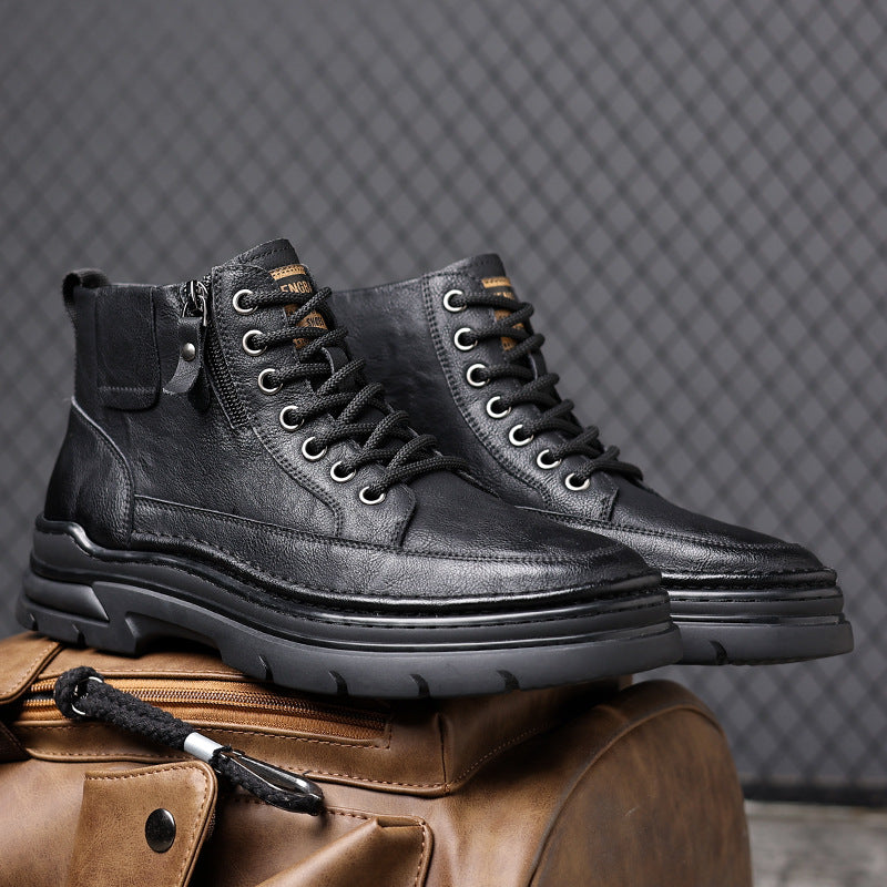 Bottes de cheville bordées de la peluche pour hommes (50% de réduction)
