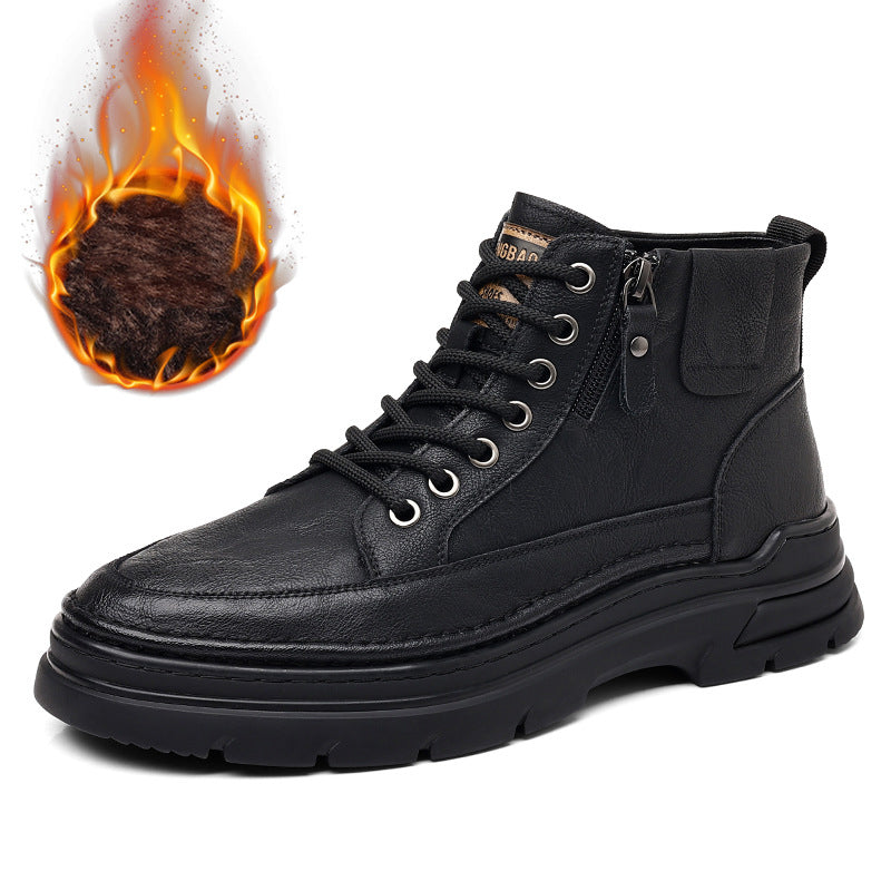 Bottes de cheville bordées de la peluche pour hommes (50% de réduction)
