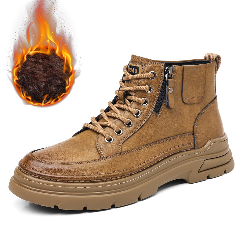 Bottes de cheville bordées de la peluche pour hommes (50% de réduction)