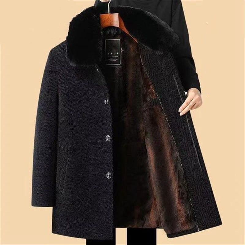 Men’s Thickened Knit Removable Collar Coat(50% OFF)