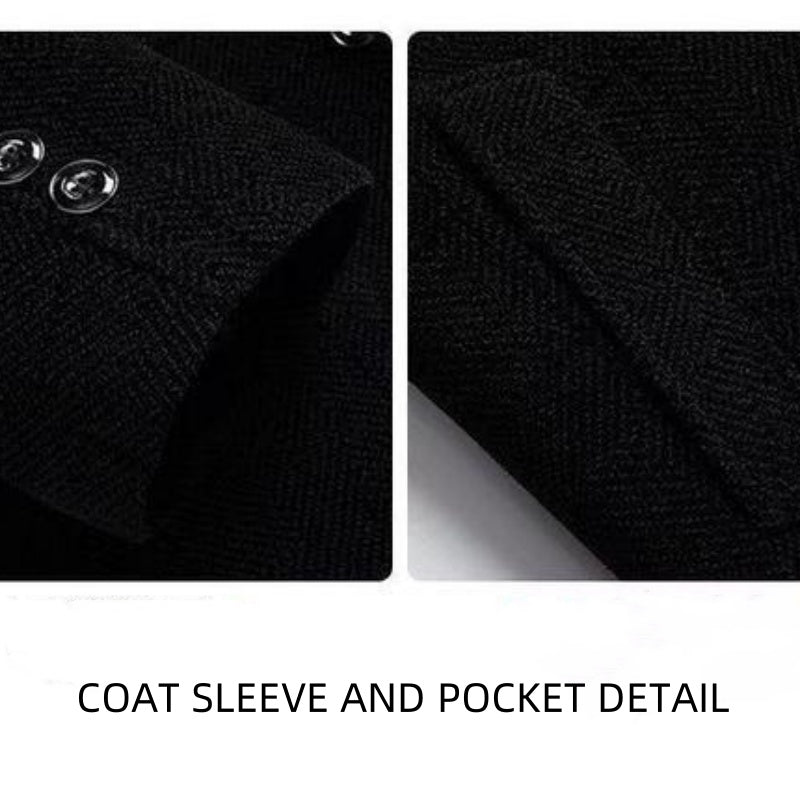 Men’s Thickened Knit Removable Collar Coat(50% OFF)